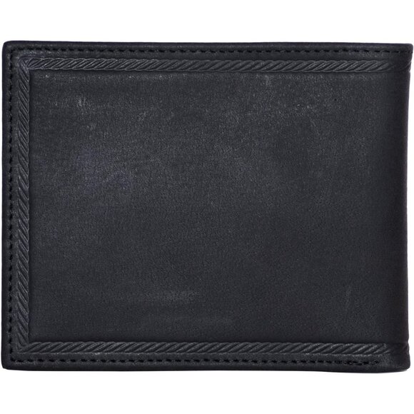 Nautica Men's Bifold Leather Wallet Black RFID Blocking ID Window Card Slots - Picture 4 of 5